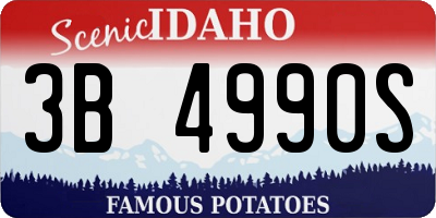 ID license plate 3B4990S