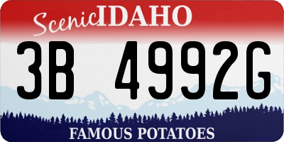 ID license plate 3B4992G