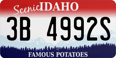 ID license plate 3B4992S