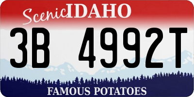 ID license plate 3B4992T