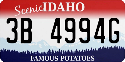 ID license plate 3B4994G