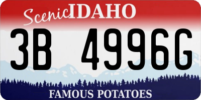 ID license plate 3B4996G