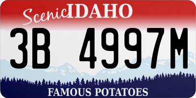 ID license plate 3B4997M