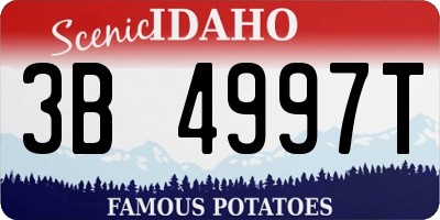 ID license plate 3B4997T