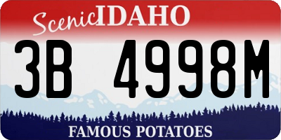 ID license plate 3B4998M
