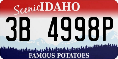 ID license plate 3B4998P