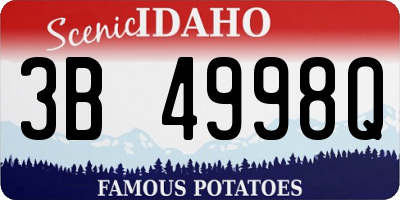 ID license plate 3B4998Q