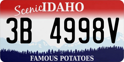 ID license plate 3B4998V
