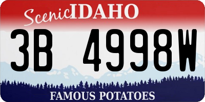 ID license plate 3B4998W