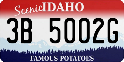 ID license plate 3B5002G