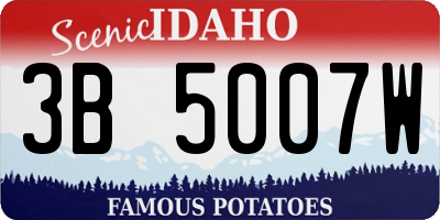 ID license plate 3B5007W