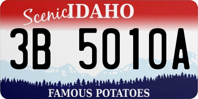 ID license plate 3B5010A