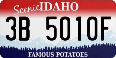 ID license plate 3B5010F