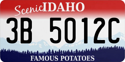 ID license plate 3B5012C