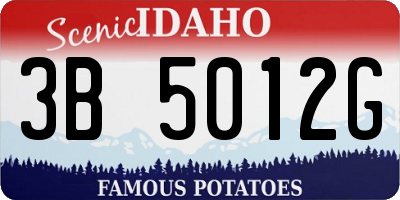 ID license plate 3B5012G