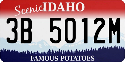 ID license plate 3B5012M