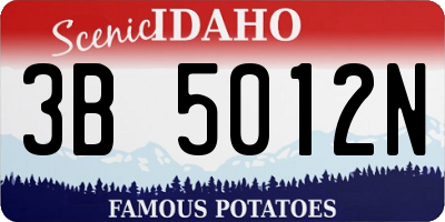 ID license plate 3B5012N