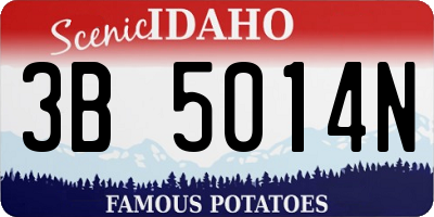ID license plate 3B5014N