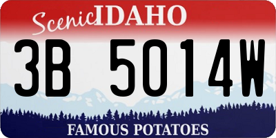 ID license plate 3B5014W