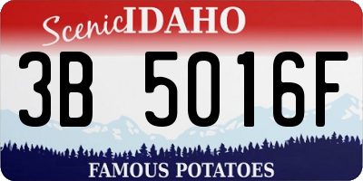 ID license plate 3B5016F