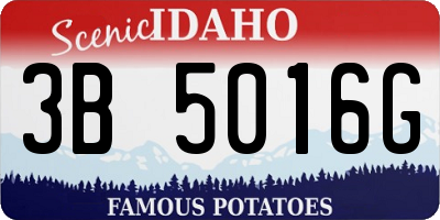 ID license plate 3B5016G