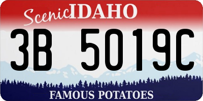 ID license plate 3B5019C