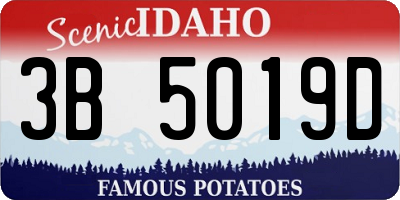 ID license plate 3B5019D