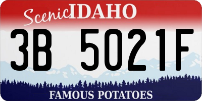 ID license plate 3B5021F