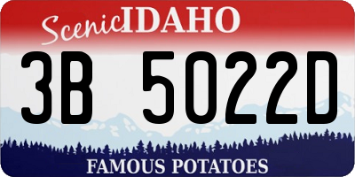 ID license plate 3B5022D
