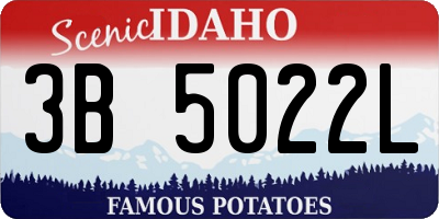 ID license plate 3B5022L