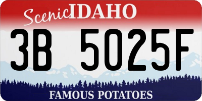 ID license plate 3B5025F