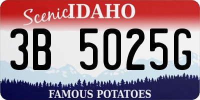 ID license plate 3B5025G