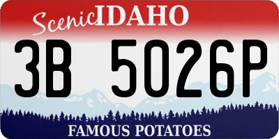 ID license plate 3B5026P