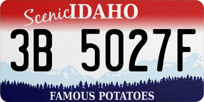 ID license plate 3B5027F