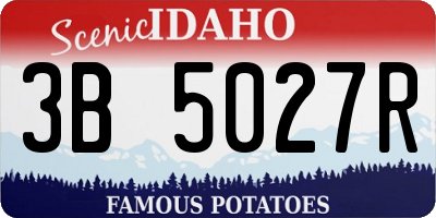 ID license plate 3B5027R