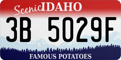 ID license plate 3B5029F