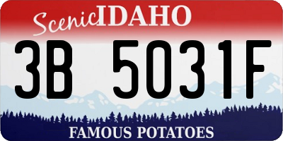 ID license plate 3B5031F