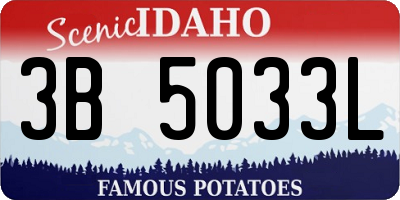ID license plate 3B5033L