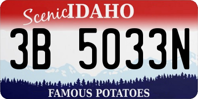 ID license plate 3B5033N