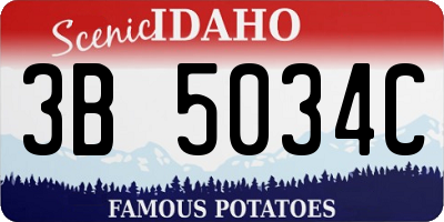 ID license plate 3B5034C