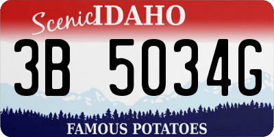 ID license plate 3B5034G