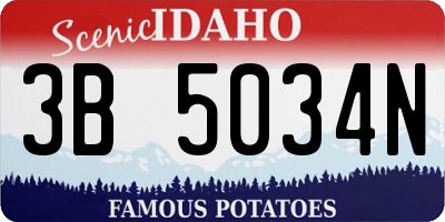 ID license plate 3B5034N
