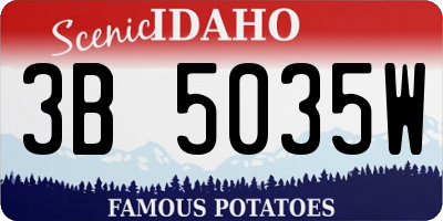 ID license plate 3B5035W