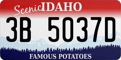 ID license plate 3B5037D