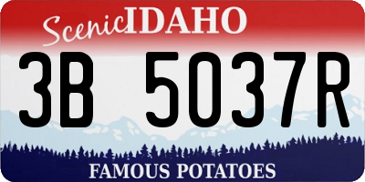 ID license plate 3B5037R