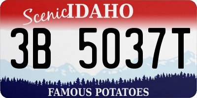 ID license plate 3B5037T