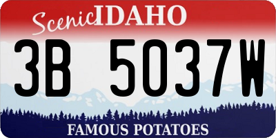 ID license plate 3B5037W