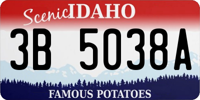 ID license plate 3B5038A