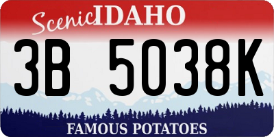 ID license plate 3B5038K