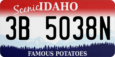 ID license plate 3B5038N